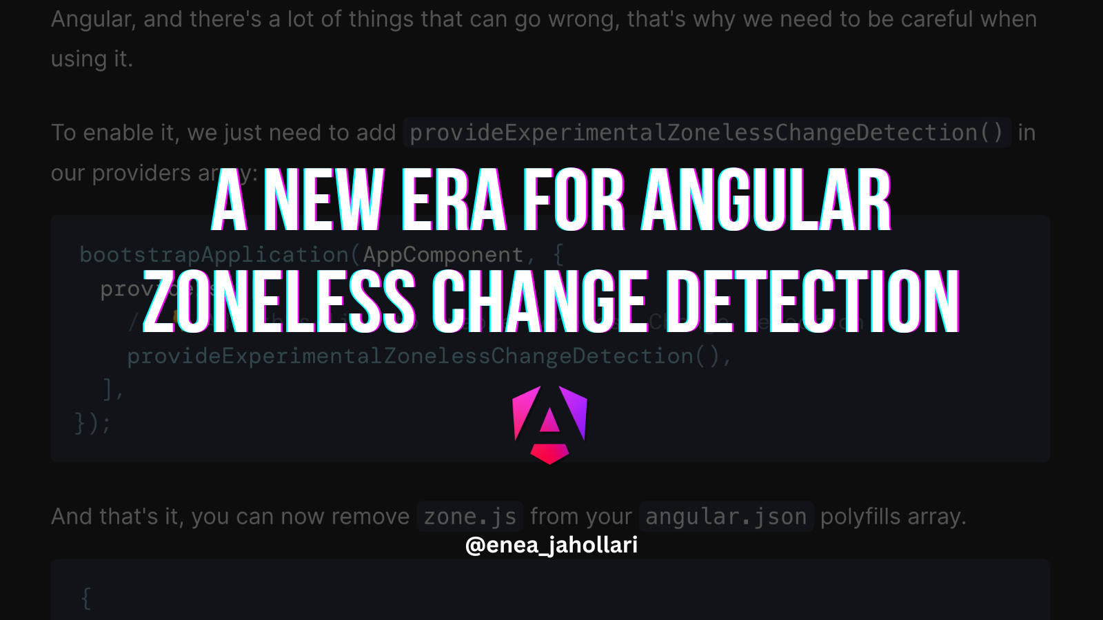  A new era for Angular - Zoneless Change Detection