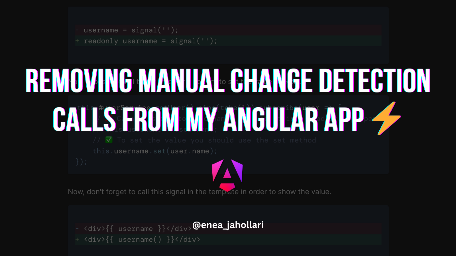 Learn step by step how to remove manual change detection calls from your Angular application and make it more robust.
